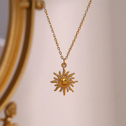 [AuraEcho]Eliora Gold Sun Necklace
