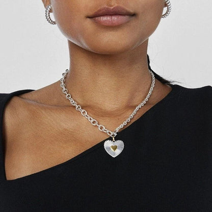 [AuraEcho]Judith Two Tone Heart Pendant