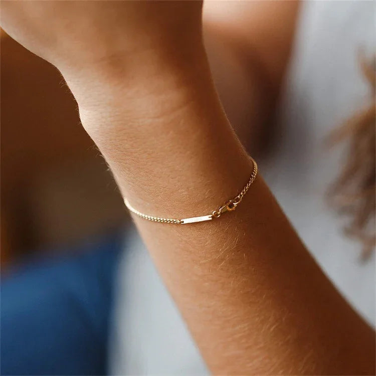 [AuraEcho]Rosemary Gold Chain Bracelet