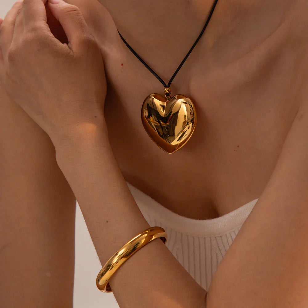 [AuraEcho]Ophelia Gold Heart Necklace