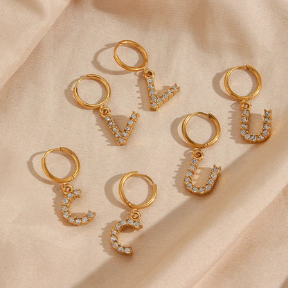[AuraEcho]Wilhemina Initial Letter Earrings