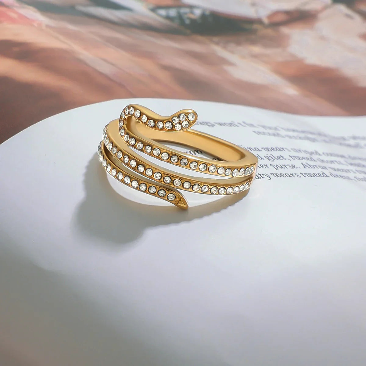 [AuraEcho]Serpentina Layered Diamond Ring