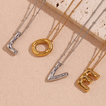 [AuraEcho]Balloon Gold Initial Necklace