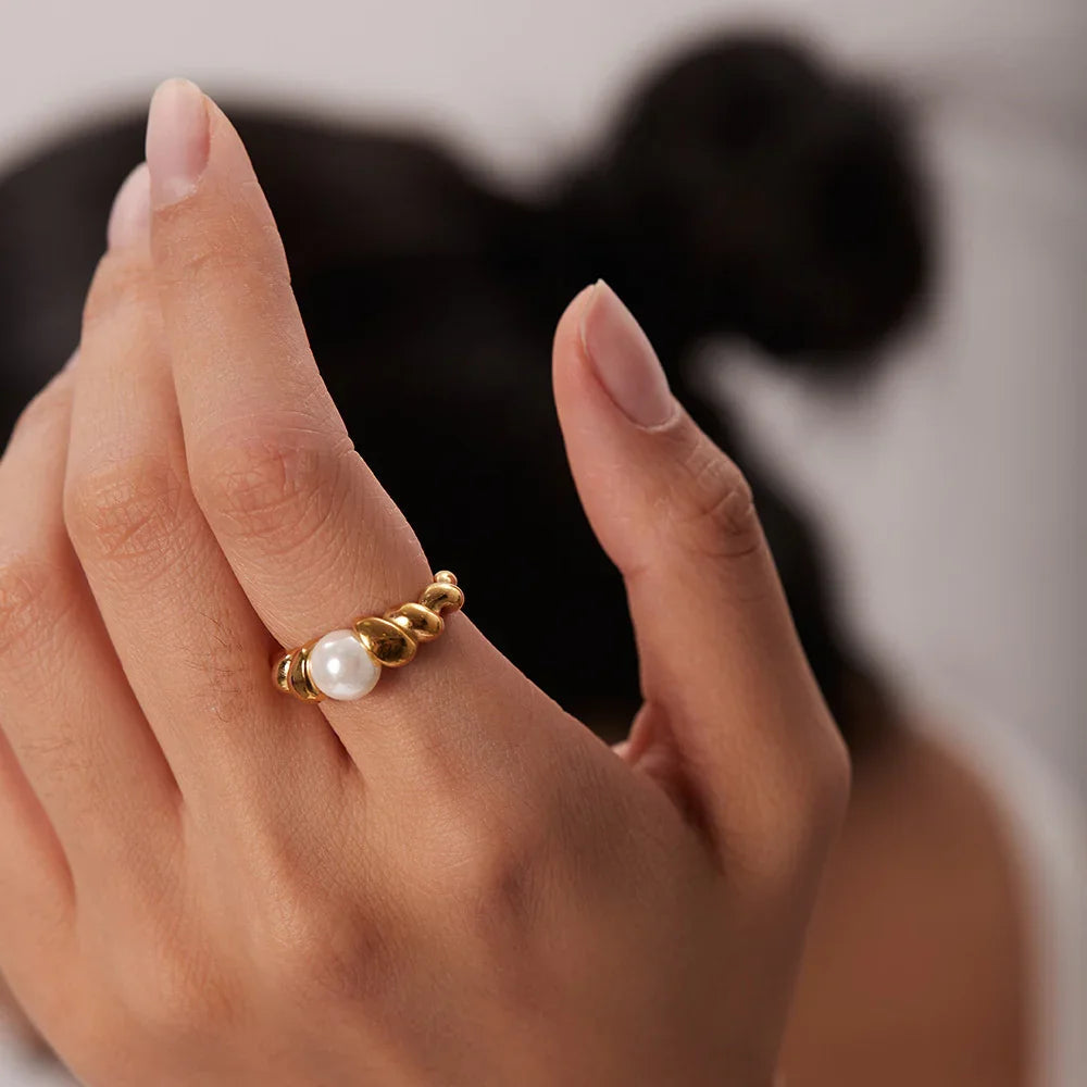 [AuraEcho]Scarlett Freshwater Pearl Ring