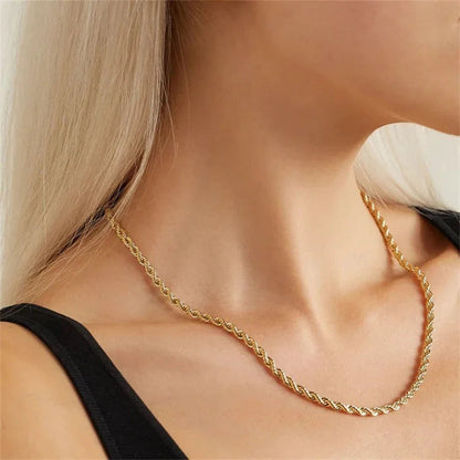 [AuraEcho]Bianca Rope Chain Gold Necklace
