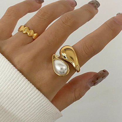 [AuraEcho]Mara Amber Pearl Ring
