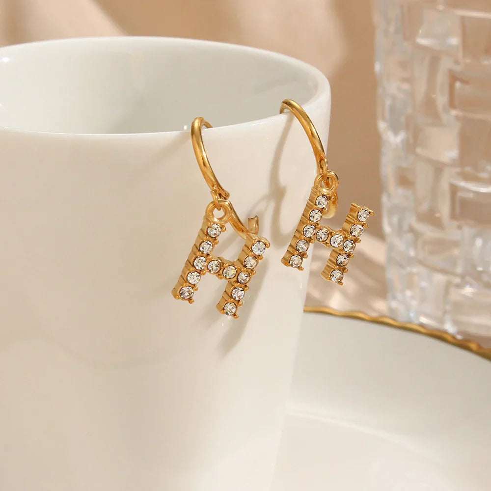 [AuraEcho]Wilhemina Initial Letter Earrings