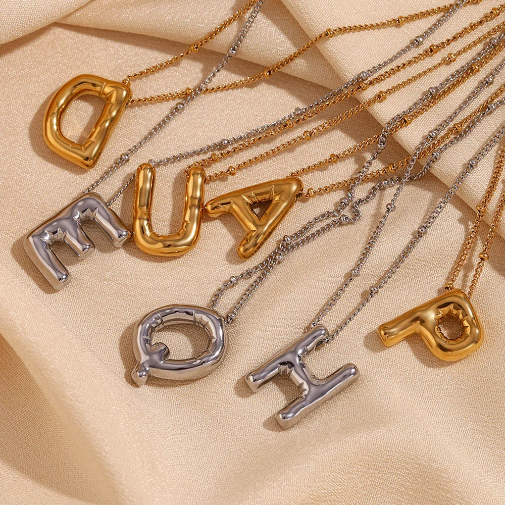 [AuraEcho]Balloon Gold Initial Necklace