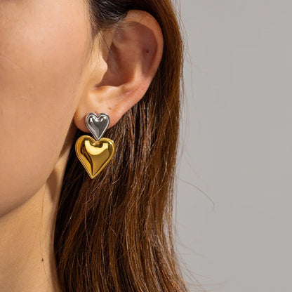 [AuraEcho]Zofia Two Tone Heart Earrings
