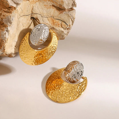 [AuraEcho]Shelly Two Tone Crescent Earrings