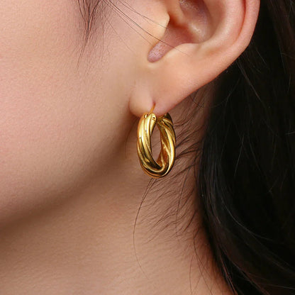 [AuraEcho]Denisse Twisted Hoop Earrings