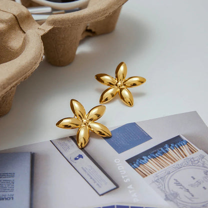 [AuraEcho]Monica Floral Gold Earrings