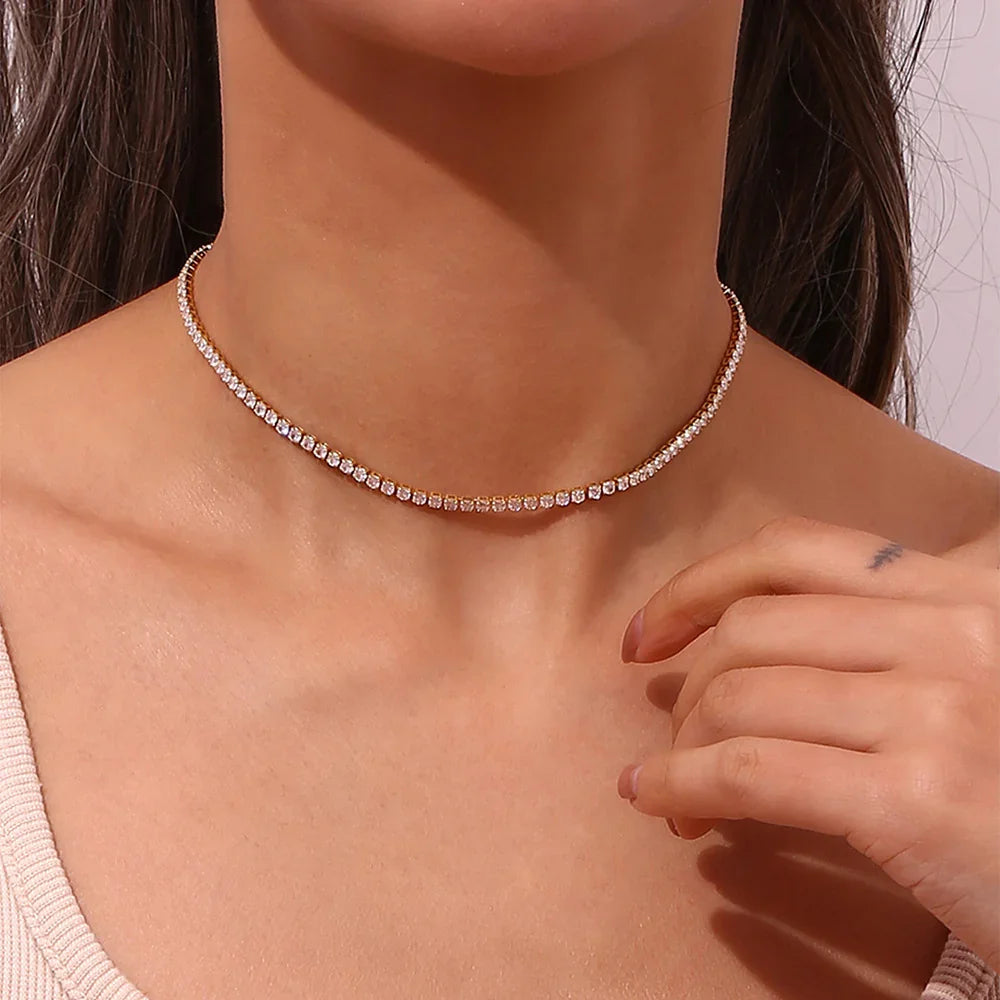 [AuraEcho]Isolde Diamond Tennis Necklace