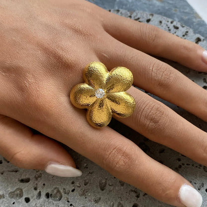 [AuraEcho]Flora Gold Petal Ring