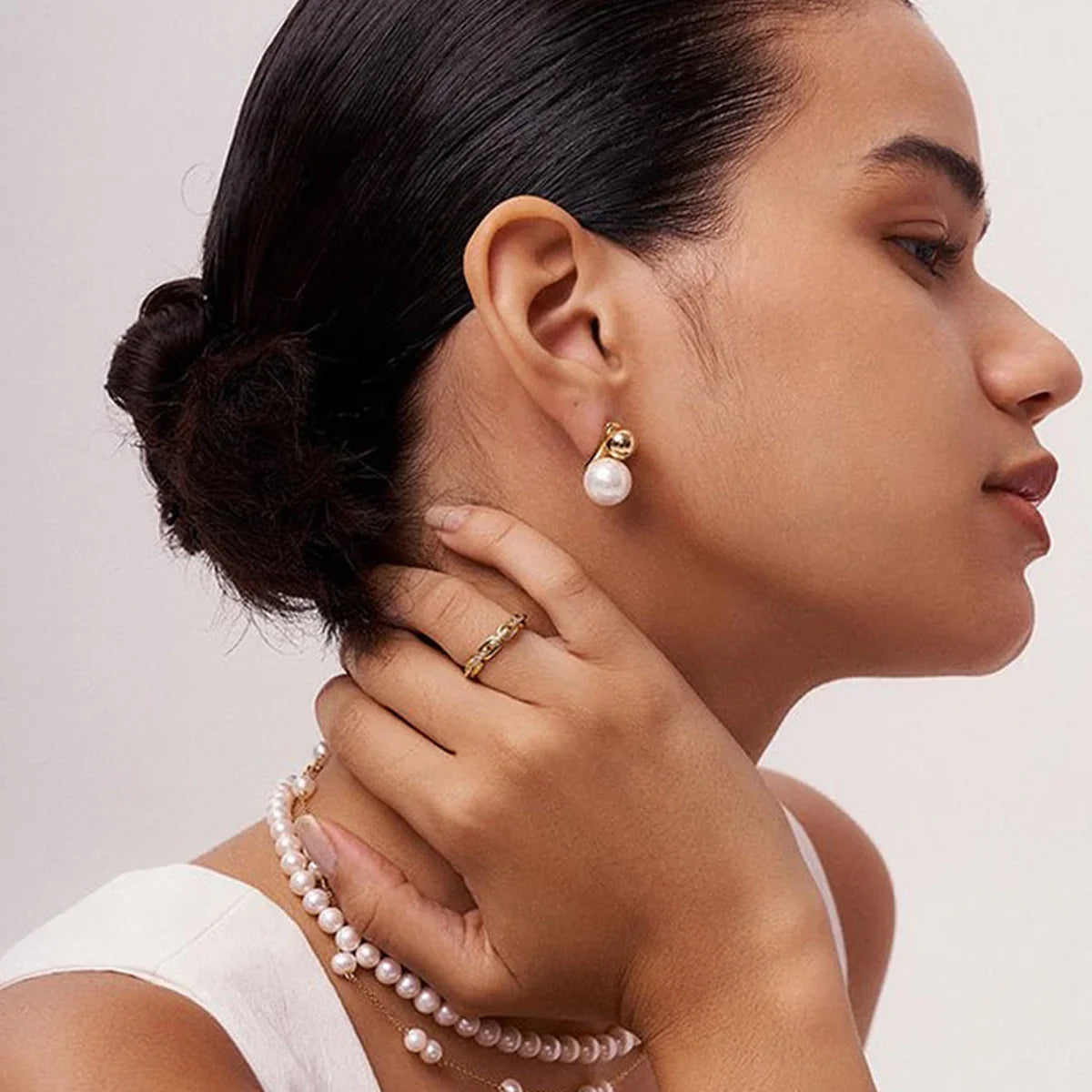 [AuraEcho]Nautica Dome Pearl Earrings