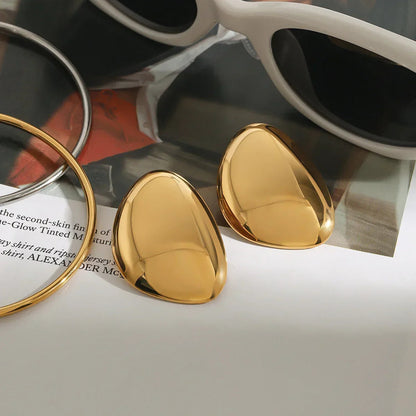 [AuraEcho]Carrie Chunky Bean Gold Earrings