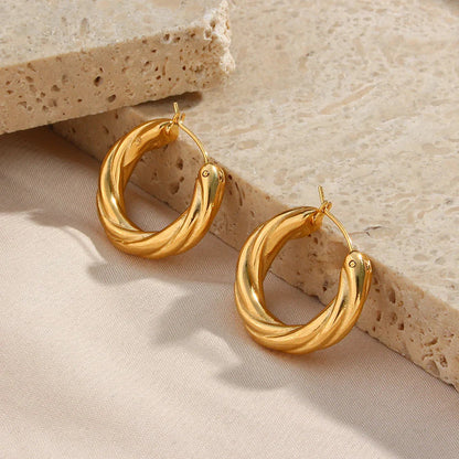 [AuraEcho]Denisse Twisted Hoop Earrings