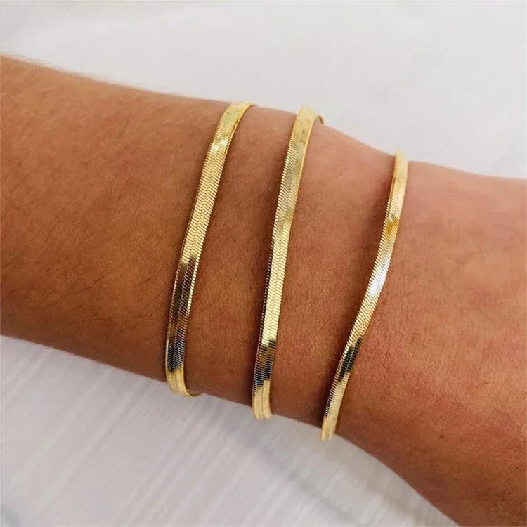 [AuraEcho]Vida Gold Herringbone Bracelet