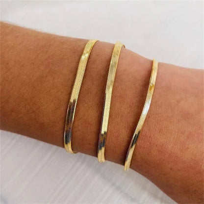 [AuraEcho]Vida Gold Herringbone Bracelet