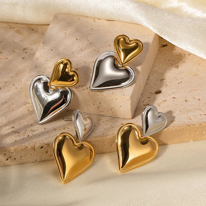 [AuraEcho]Zofia Two Tone Heart Earrings