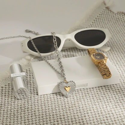 [AuraEcho]Judith Two Tone Heart Pendant