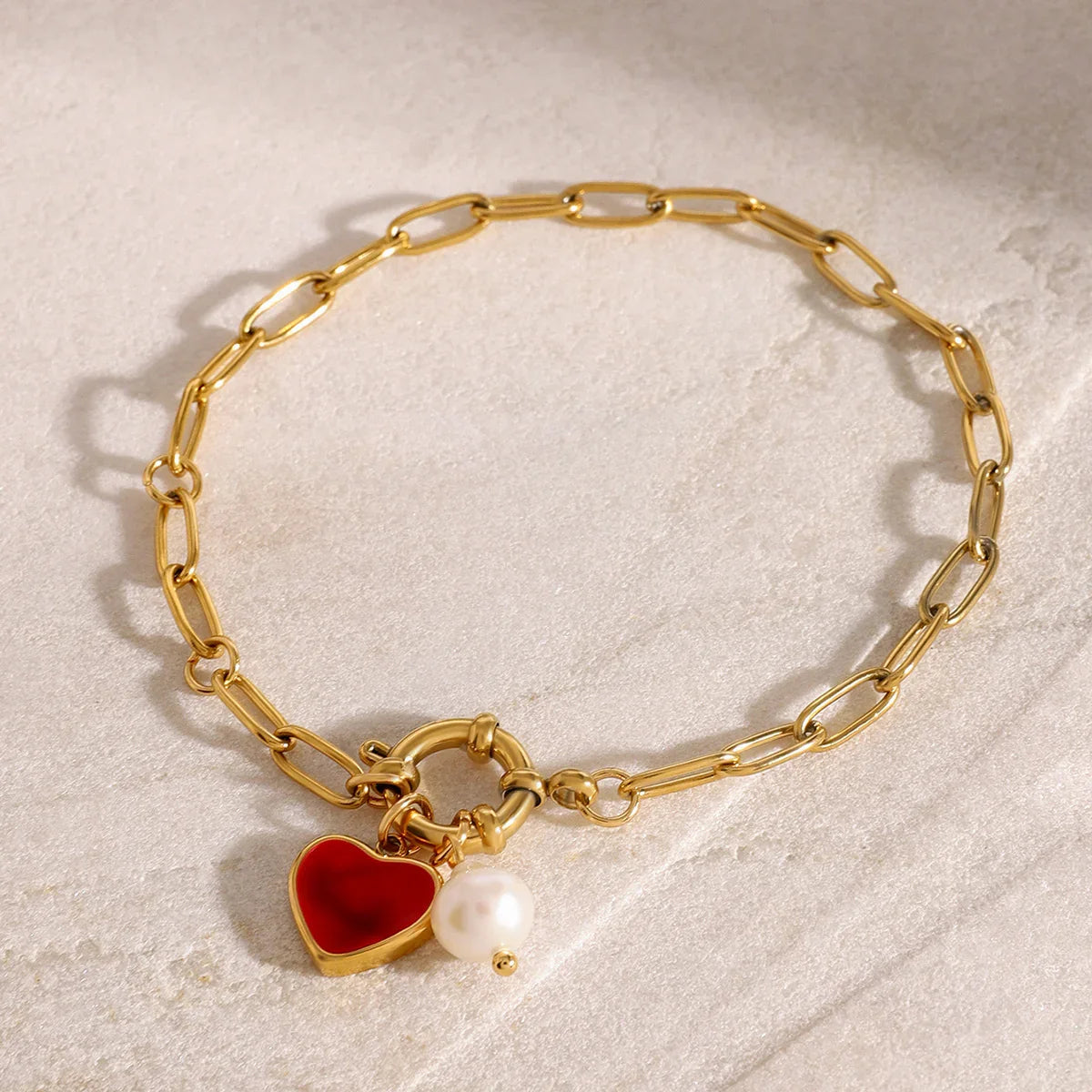 [AuraEcho]Nerissa Heart Chain Pearl Bracelet
