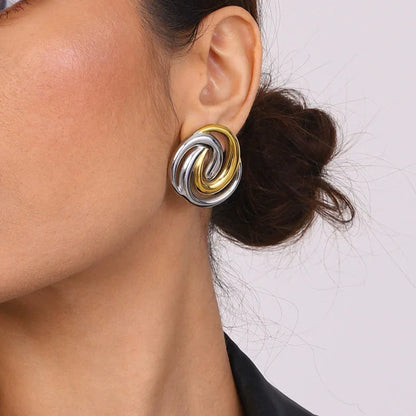[AuraEcho]Janice Triple Spiral Gold Earrings