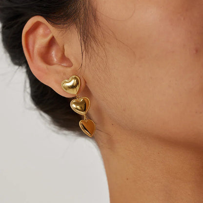[AuraEcho]Aimee Gold Heart Earrings