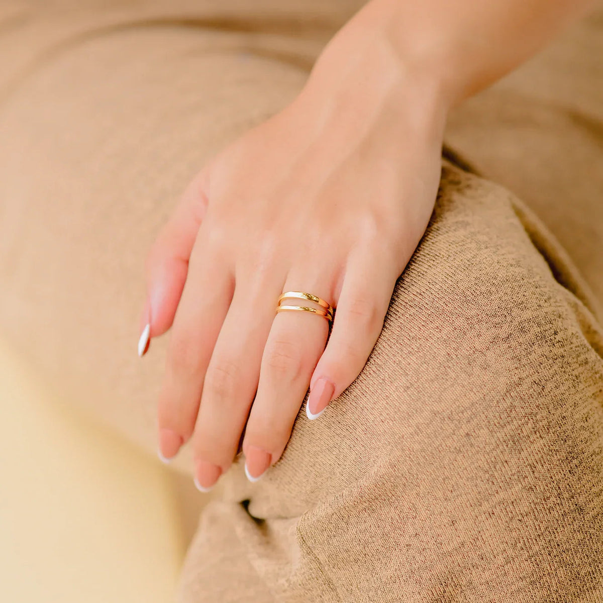 [AuraEcho]Olivia Layered Gold Ring