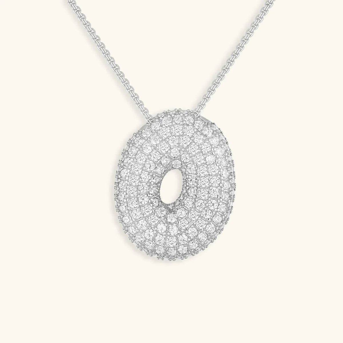 [AuraEcho]Bubble Initial Diamond Necklace