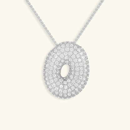[AuraEcho]Bubble Initial Diamond Necklace