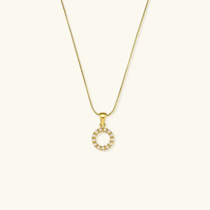 [AuraEcho]Augustine Initial Letter Pearl Necklace