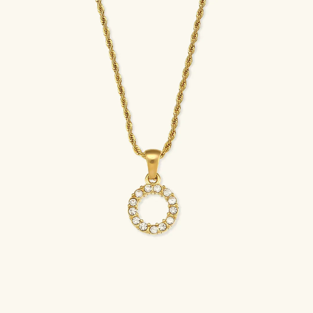 [AuraEcho]Maeve Letter Initial Diamond Necklace