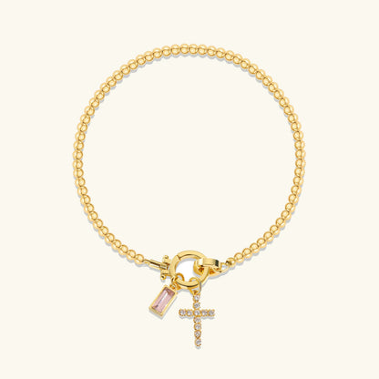 [AuraEcho]Amalia Birthstone Cross Bracelet