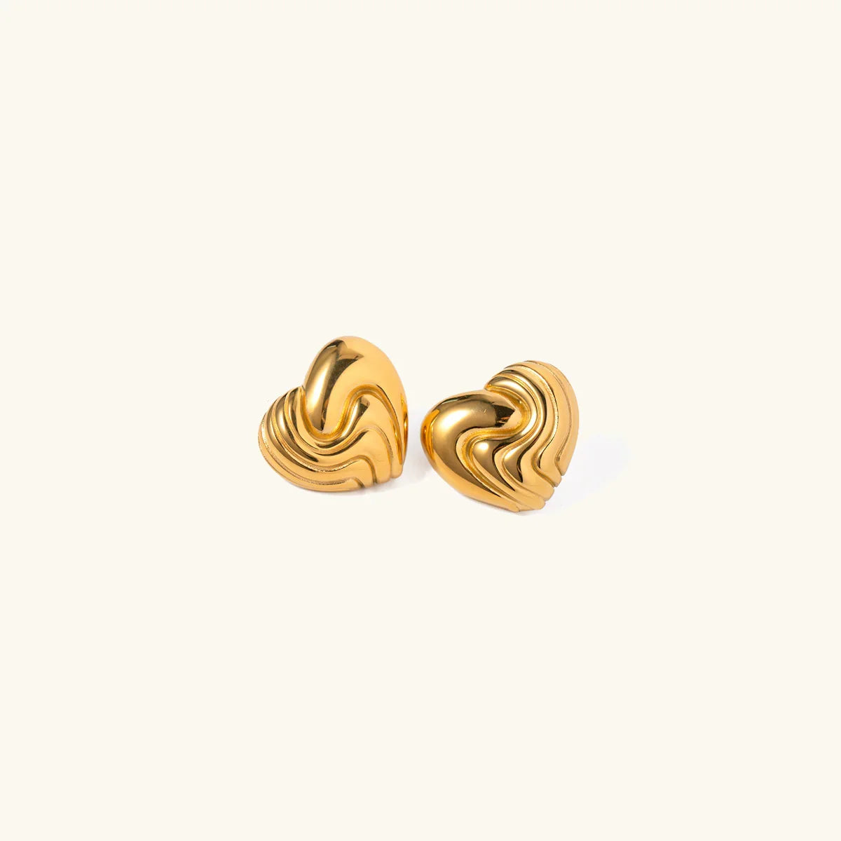 [AuraEcho]Milena Heart Gold Earrings