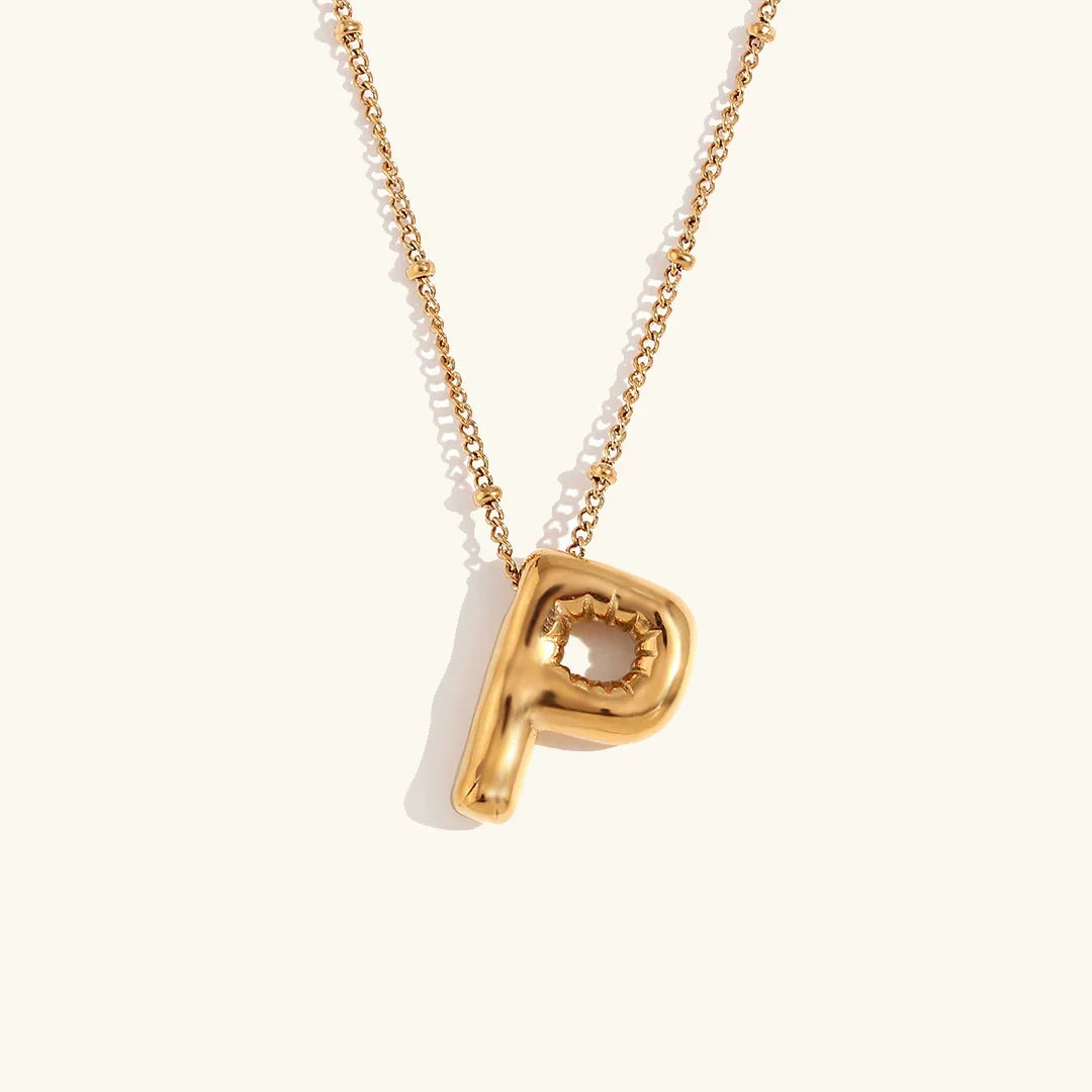 [AuraEcho]Balloon Gold Initial Necklace