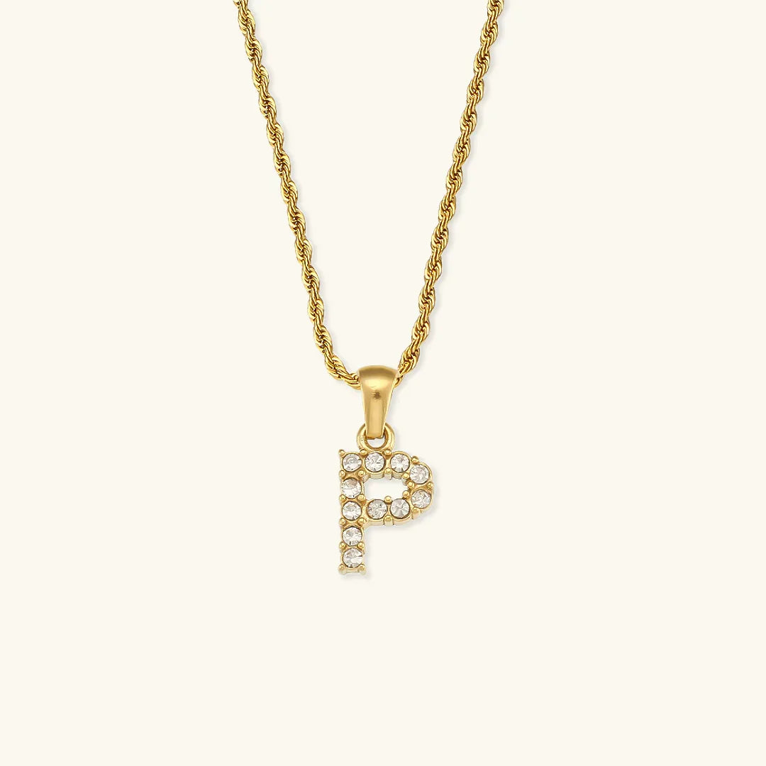 [AuraEcho]Maeve Letter Initial Diamond Necklace