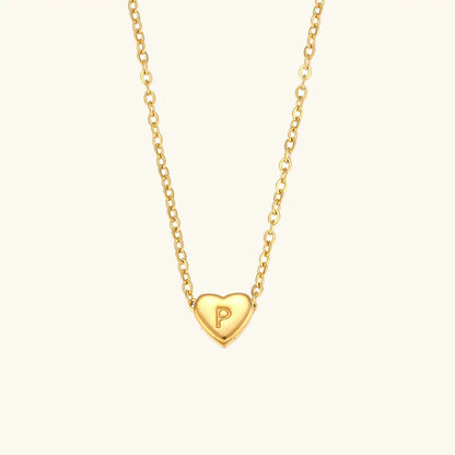 [AuraEcho]Heart Initial Gold Necklace