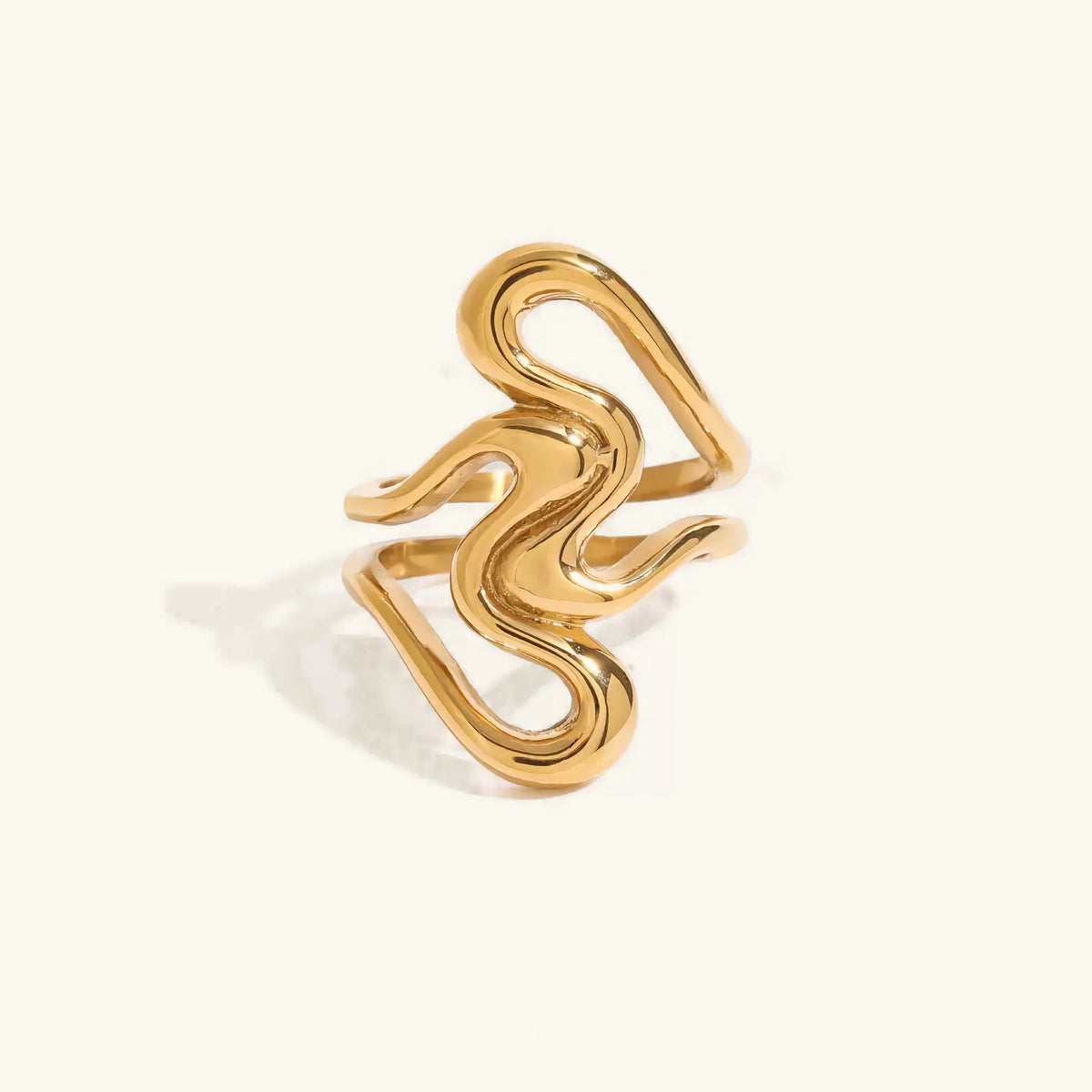 [AuraEcho]Corina Abstract Gold Ring