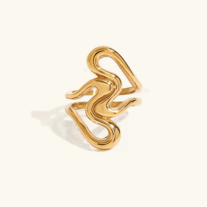 [AuraEcho]Corina Abstract Gold Ring