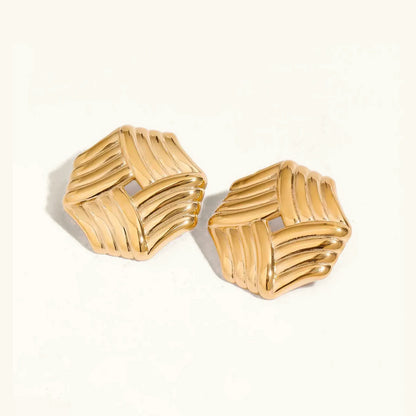 [AuraEcho]Vanessa Criss Cut Gold Earrings