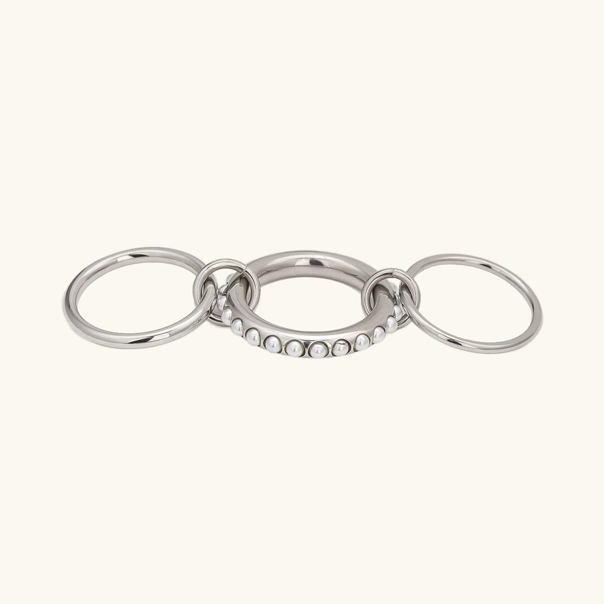 [AuraEcho]Mikayla Stacked Freshwater Pearl Ring