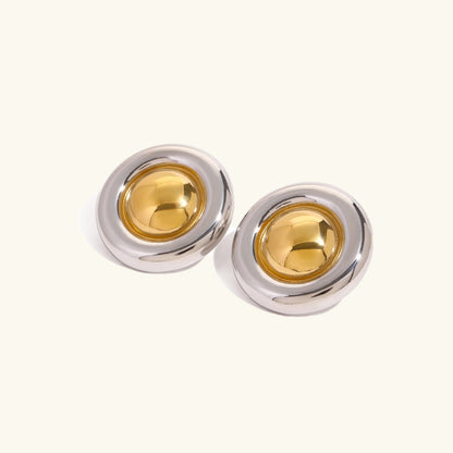[AuraEcho]Summers Gold Button Earrings