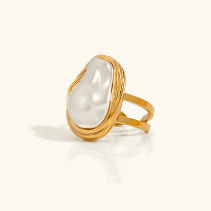 [AuraEcho]Charis Gold Pearl Ring