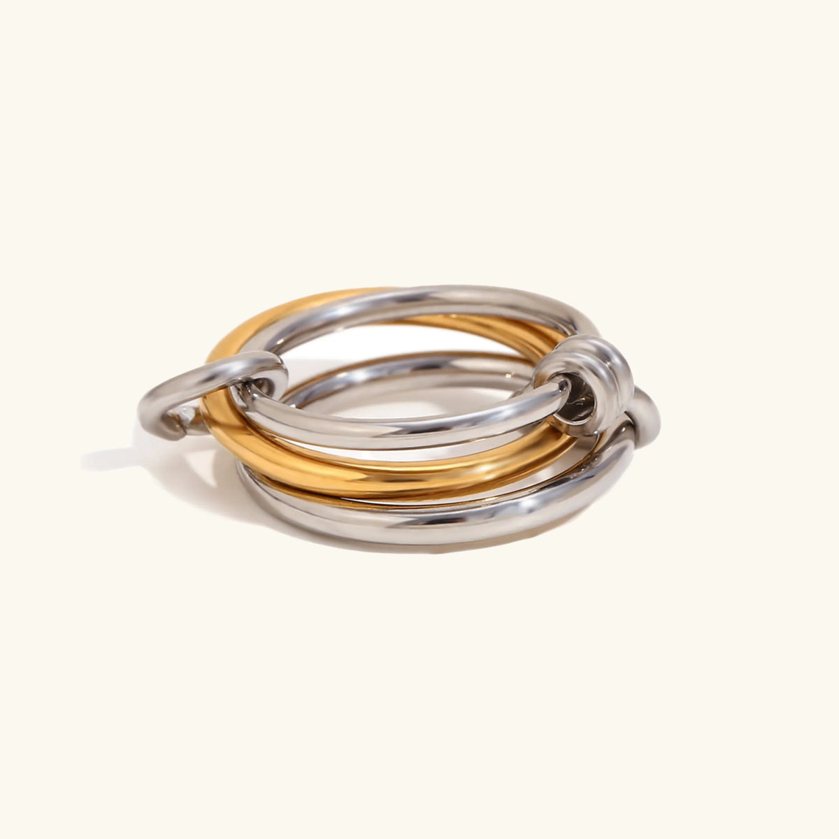 [AuraEcho]Gabriela Two-Tone Ring Stack