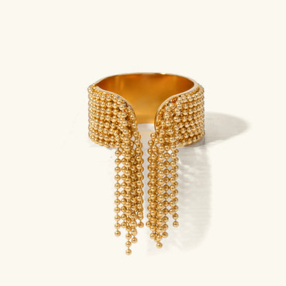 [AuraEcho]Krystelle Gold Tassel Ring