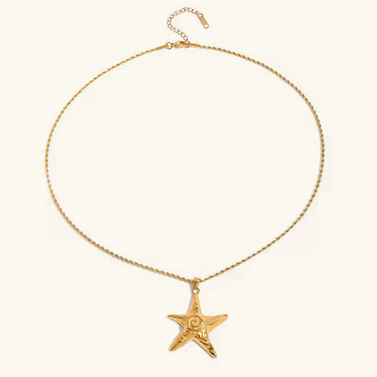 [AuraEcho]Tammy Gold Starfish Necklace