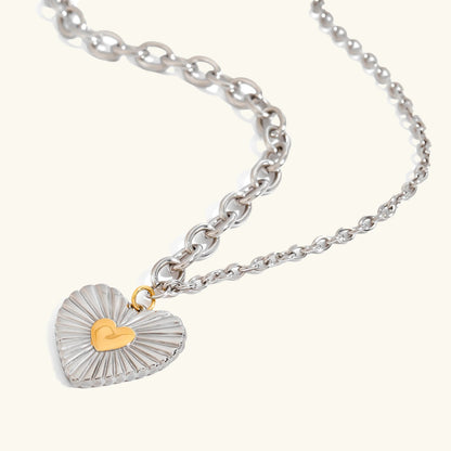 [AuraEcho]Judith Two Tone Heart Pendant