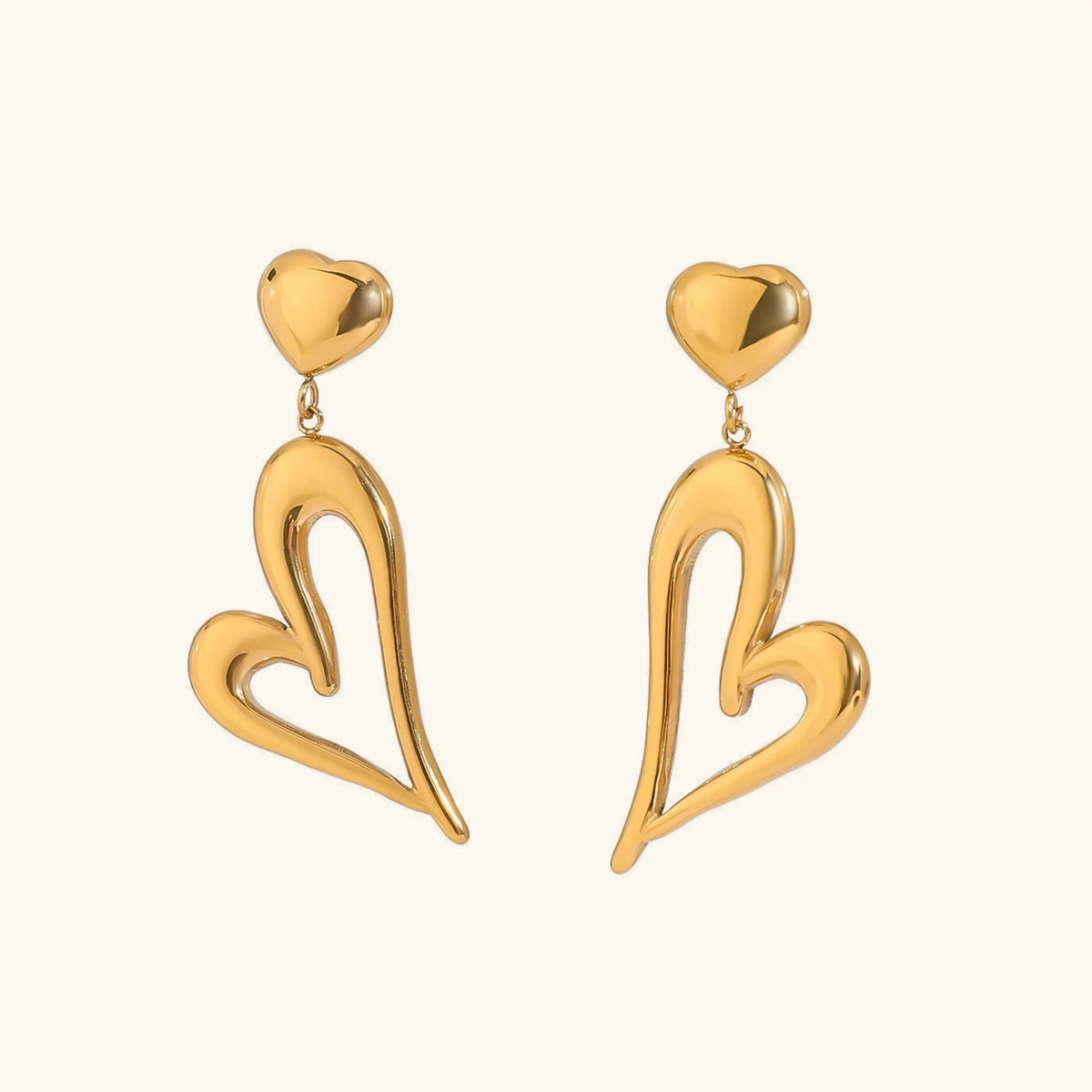 [AuraEcho]Venus Gold Heart Earrings