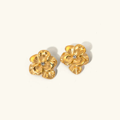 [AuraEcho]Ainsley Floral Gold Earrings